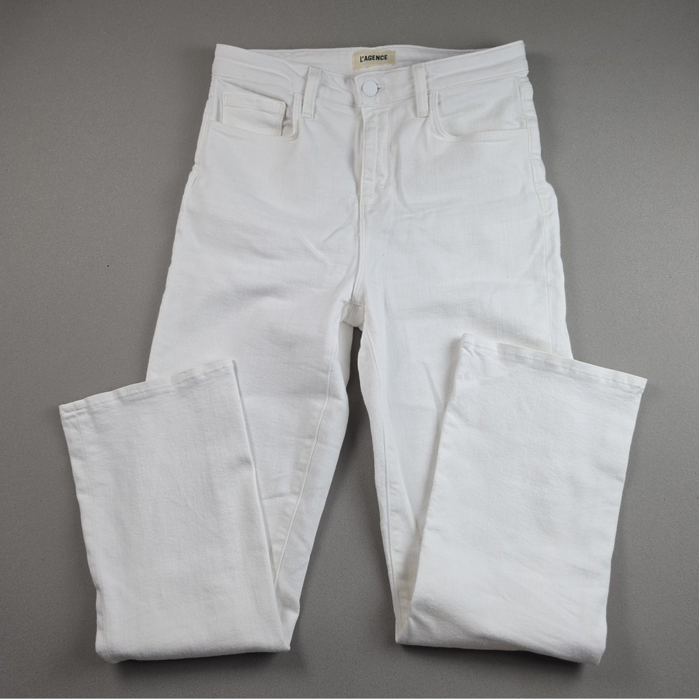 LAgence Mira Ultra High Rise White Bootcut Flare Jeans Womens Size 26 Cotton USA